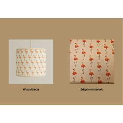 Walec dziecięcy do zwisu E27- flamingi- 30x25cmH + zawieś