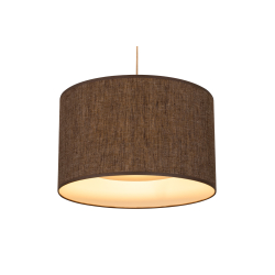 Walec do zwisu/ lampy stojącej E27- brązowy len 40x24cmH