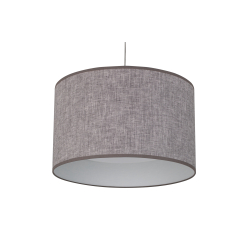 Walec do zwisu/ lampy stojącej E27- szary len- 40x24cmH