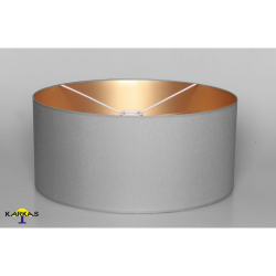 Walec do zwisu E27 szary ze złotym podbiciem- 55x25cmH