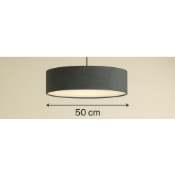 Walec z denkiem  do zwisu E27- szary welur-50x20cmH