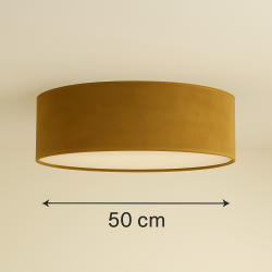 Walec z denkiem  do zwisu E27- welur cappuccino- 50x20cmH