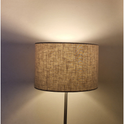 Abażur walec 25cm do lampy stojącej lub wiszącej E27- naturalny len- szary