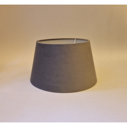 Abażur 30cm welur- szary - abażur do małej lampy E27