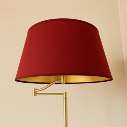 Abażur 40cm bordowy chintz ze złotym podbiciem do lampy stojącej E27