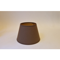 Abażur 20cm do małej lampki E27- brązowy ze złotym spodem