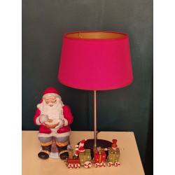 Abażur 30cm do małej lampy E27- bordowy ze złotym spodem X-mas