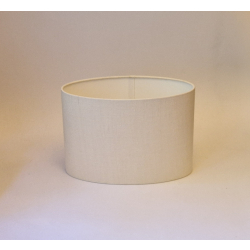 Abażur owal 35cm - abażur do lampki stojącej E27 -  naturalny len - złamana biel