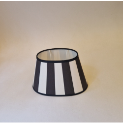 Abażur owal 20cm - abażur do kinkietu lub lampki nocnej - czarno-białe paski E27