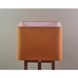 Abażur zaokrąglony prostokąt 35x23 - abażur do lampy stojącej E27 - pomarańczowy chintz