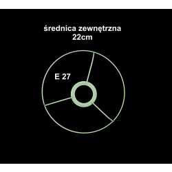 Stelaż do abażuru -średnica 22cm komplet z kółkiem - E27