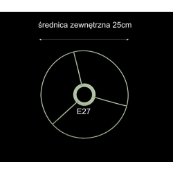 Stelaż do abażuru -średnica 25cm komplet z kółkiem -E27