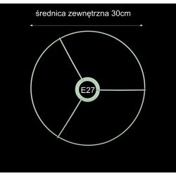 Stelaż do abażuru -średnica 30cm komplet z kółkiem -E27