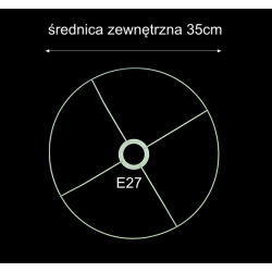 Stelaż do abażuru -średnica 35cm komplet z kółkiem -E27