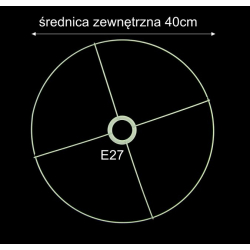 Stelaż do abażuru -średnica 40cm komplet z kółkiem -E27