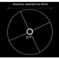 Stelaż do abażuru -średnica 45cm komplet z kółkiem -E27