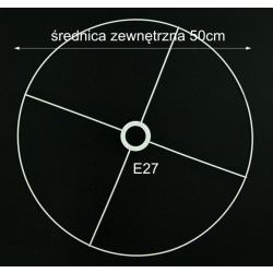 Stelaż do abażuru -średnica 50cm komplet z kółkiem - E27