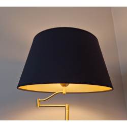 Abażur 35cm czarna bawełna ze złotym podbiciem do lampy stojącej E27