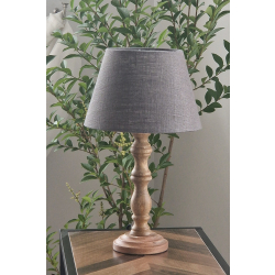 Abażur 20cm naturalny len - antracyt - abażur do kinkietu lub lampki nocnej E27