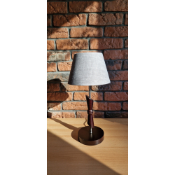 Abażur 20cm naturalny len - szary - abażur do kinkietu lub lampki nocnej E27
