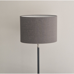 Abażur owal 35cm - abażur do lampki stojącej E27 - naturalny len - antracyt